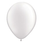 Metallic witte ballon met parelmoerglans
