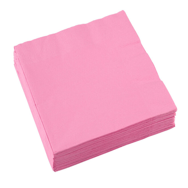 Servetten licht roze 33 x 33 cm - 20 stuks
