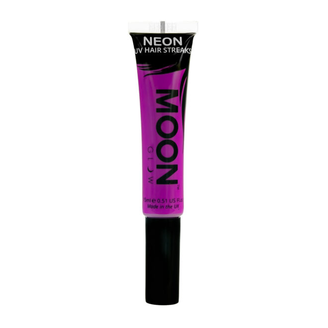 Neon UV hair streaks intense purple