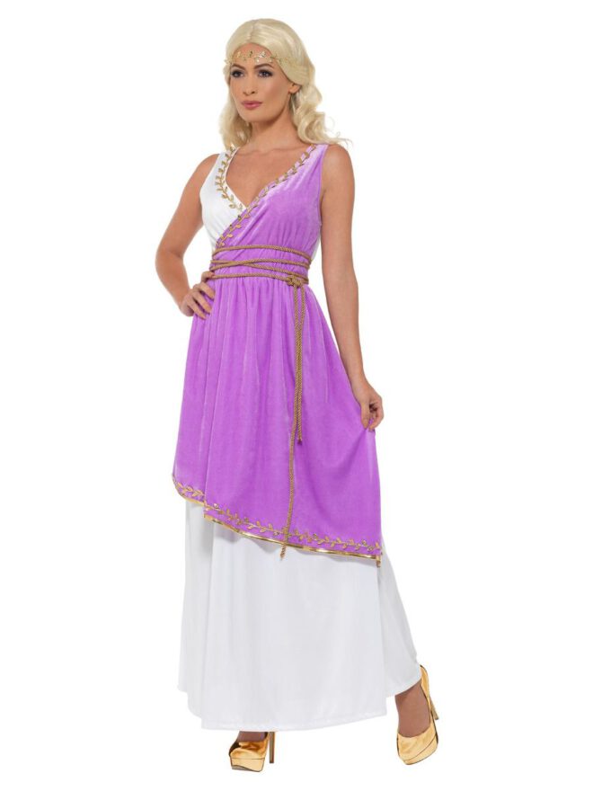 Grecian Goddess costume white & purple