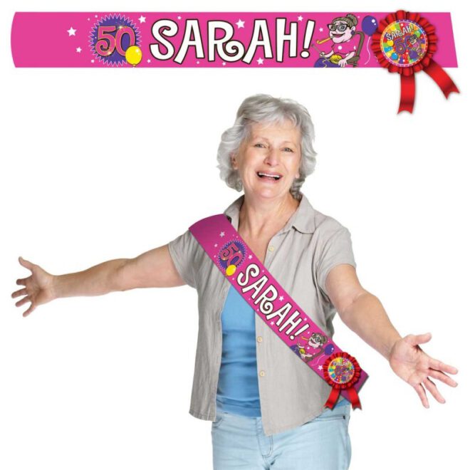 Roze 'Sarah 50 jaar' sjerp
