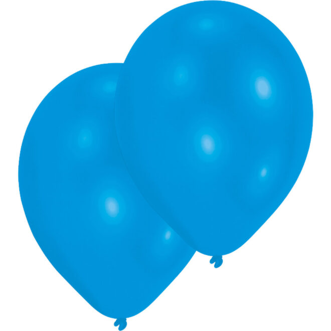 Latex ballonnen metallic blauw (28cm) - 10 stuks