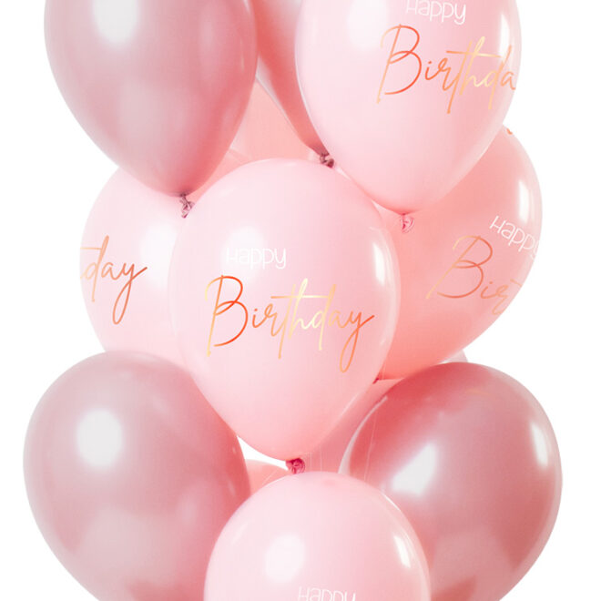 Elegant Lush Blush latex ballonnen - Happy Birthday