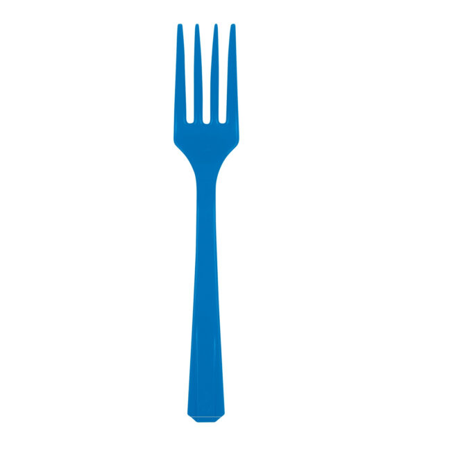 Plastic vorken donker blauw - 10 stuks