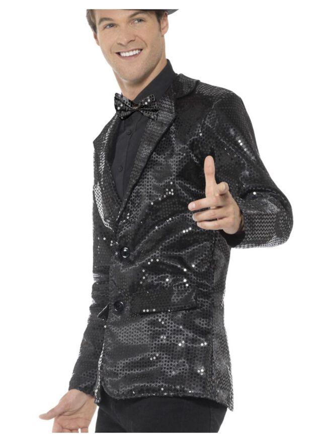 Sequin Jacket, Mens, Black