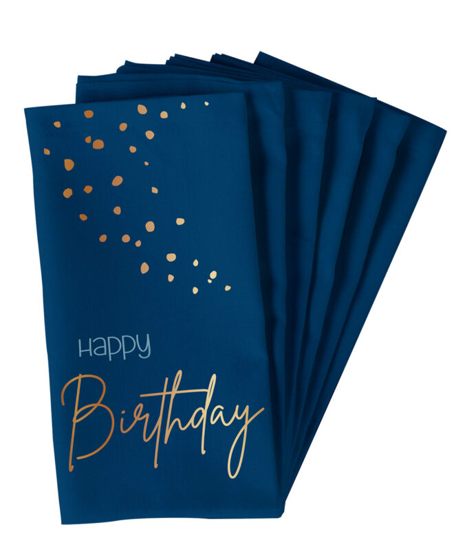Elegant True Blue servetten - Happy Birthday