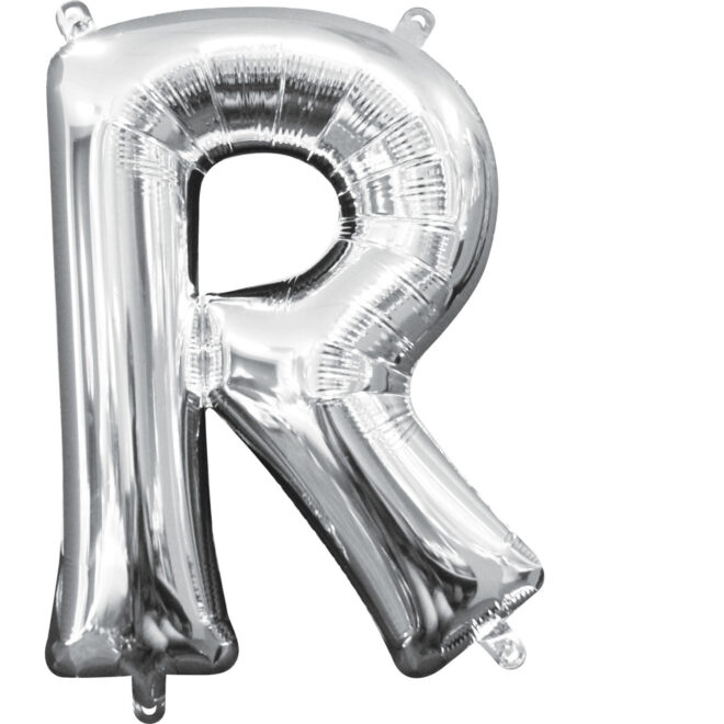 Mini folie ballon letter R (35cm) - zilver