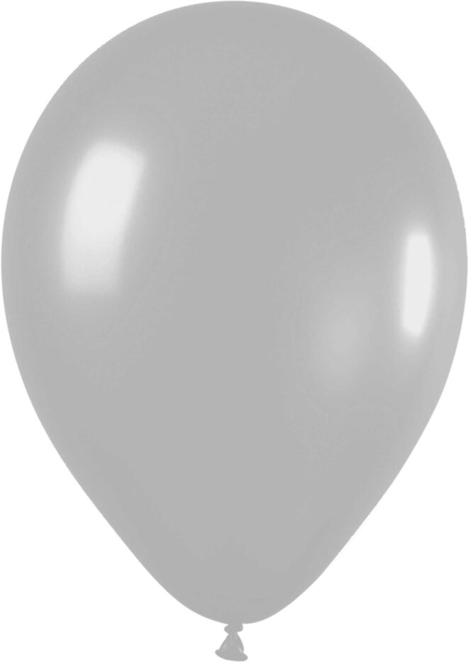 Latex Ballonnen Zilver, 30cm - 100 stuks
