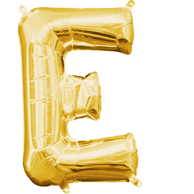 Mini folie ballon letter E (35cm) - goud