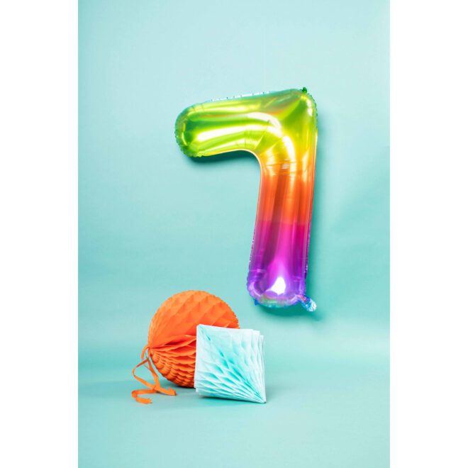 Folieballon Yummy Gummy Rainbow - Cijfer 7