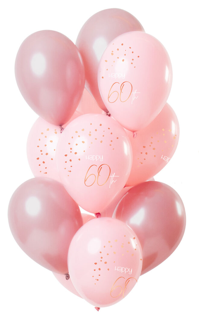 Elegant Lush Blush latex ballonnen - 60 jaar