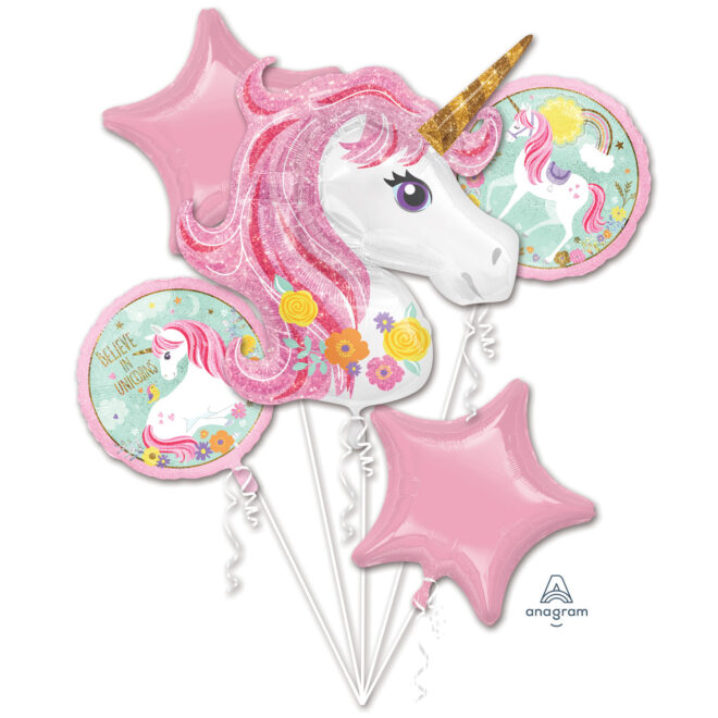 Magical Unicorn ballonnen boeket - 5 stuks