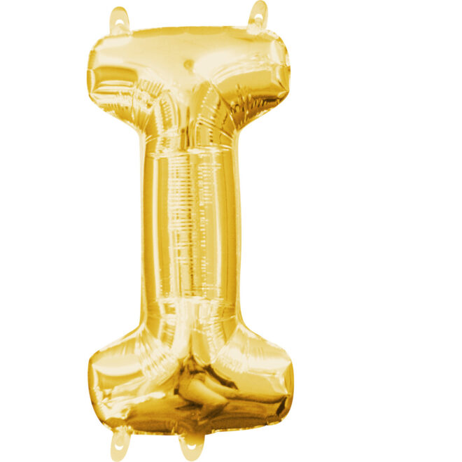 Mini folie ballon letter I (35cm) - goud