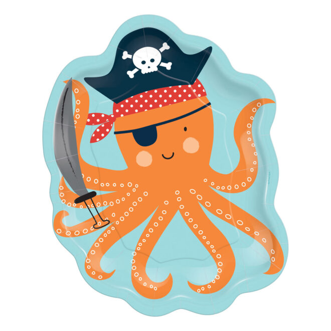 Ahoy piraten octopus bordjes - 8 stuks