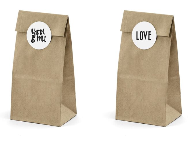 Geschenkzakjes Kraftpapier Diverse Liefde - 6 stuks