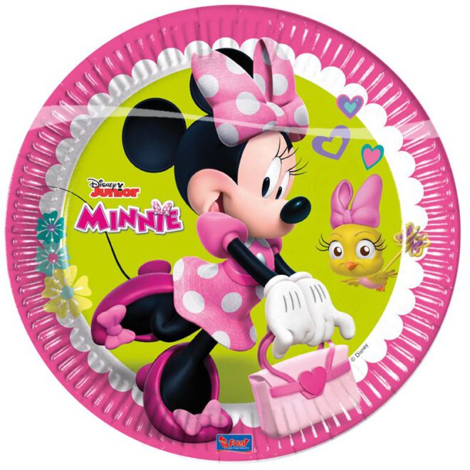 Minnie Mouse borden (23cm) - 8 stuks