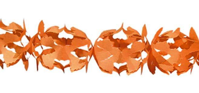 Oranje, papieren, hoku guirlande-slinger (6m)