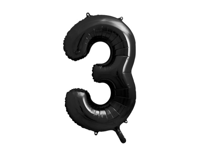 Grote folie ballon cijfer 3 - Zwart