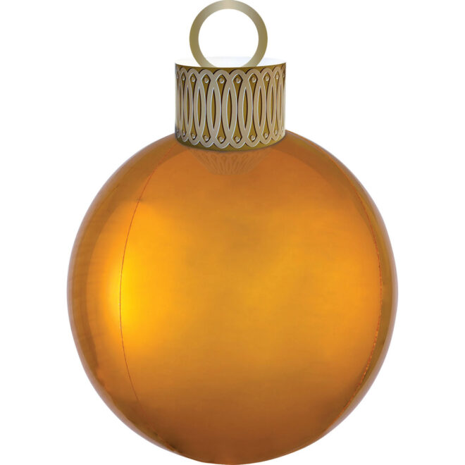 Kerstbal orbz ballon (38x40cm) - Goud