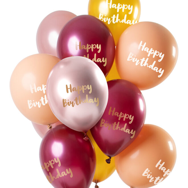 Ballonnen roze/goud - Happy Birthday