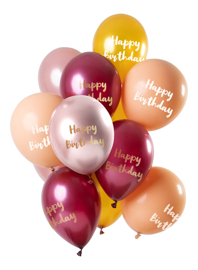 Ballonnen roze/goud - Happy Birthday