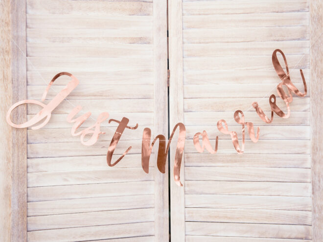 Letterslinger Just Married - rosé gold
