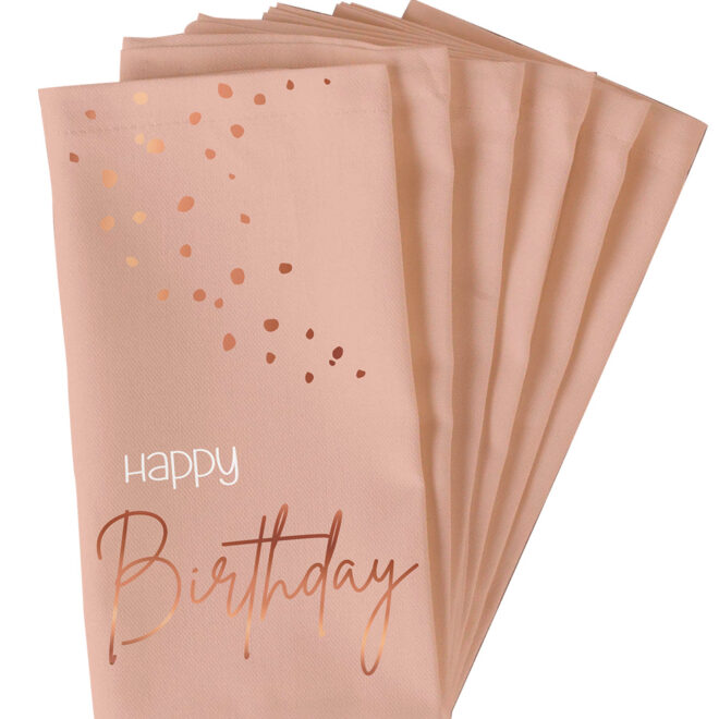 Elegant Lush Blush servetten - Happy Birthday