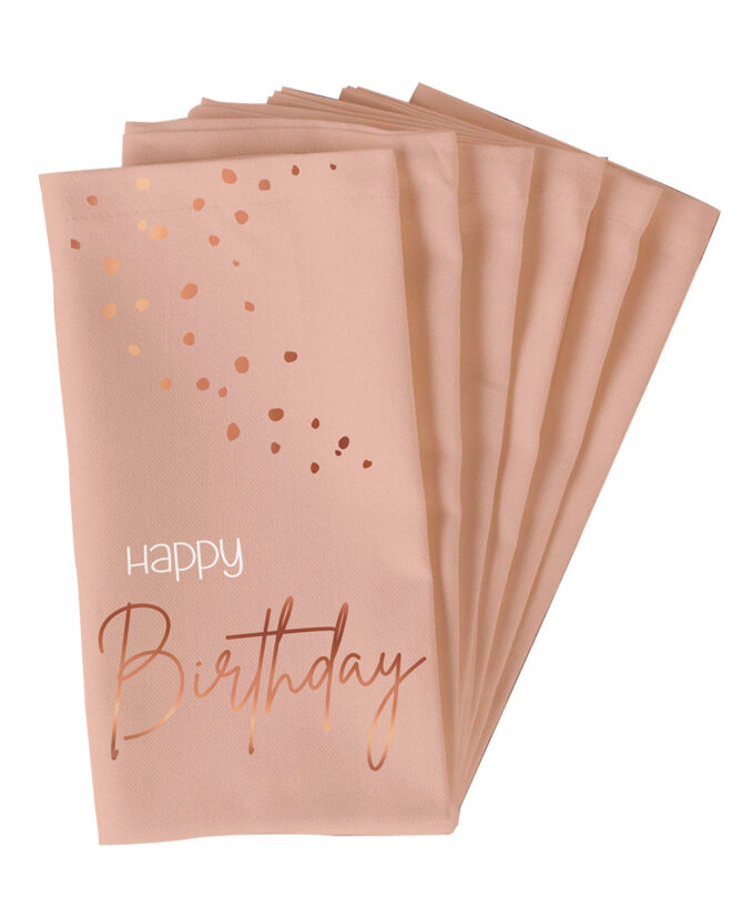 Elegant Lush Blush servetten - Happy Birthday