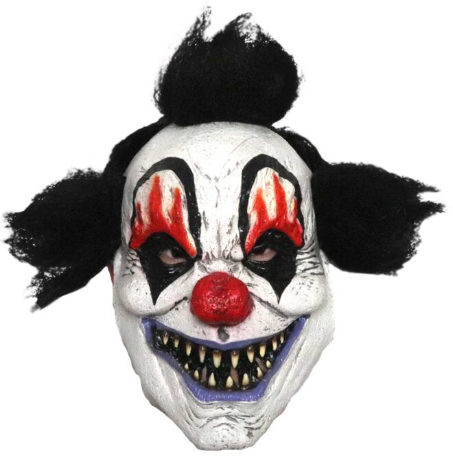 Masker Horror Clown met Zwart Haar