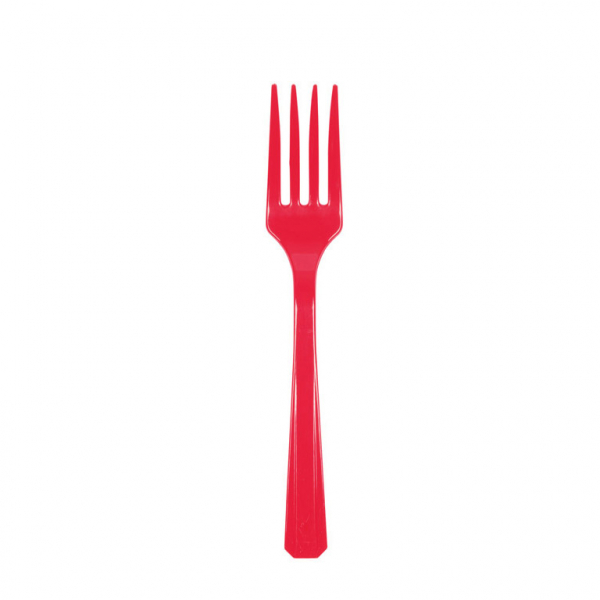 Rode plastic vorken