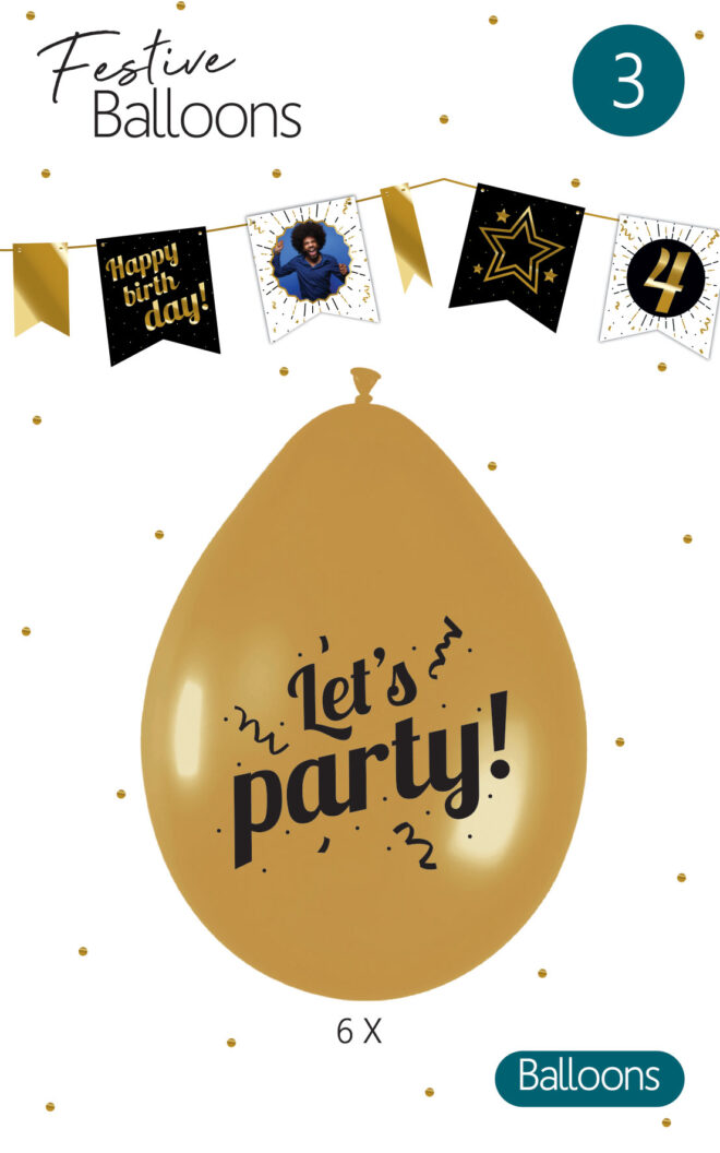 Festive Let's Party ballonnen - 6 stuks