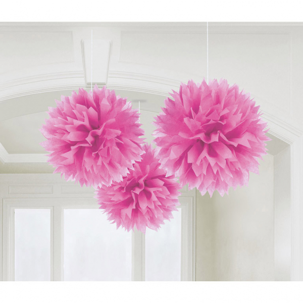 Fluffy decoraties roze