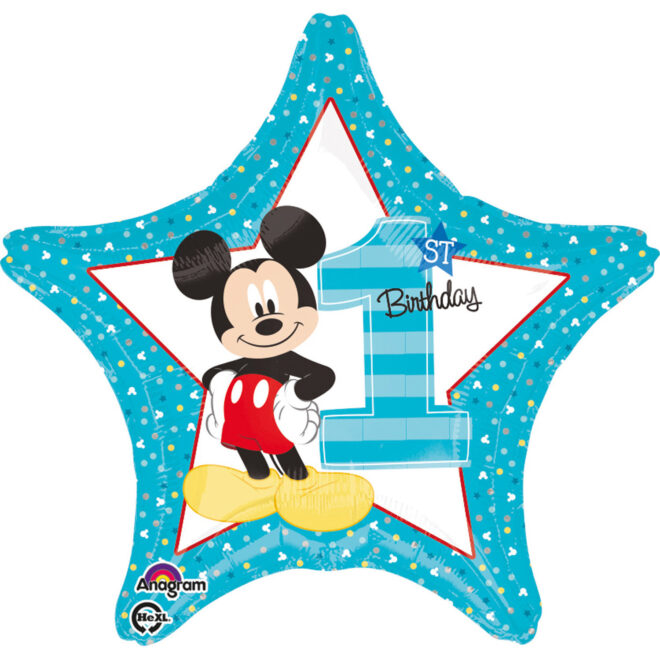 Mickey Mouse 1ste verjaardag folieballon (43cm)