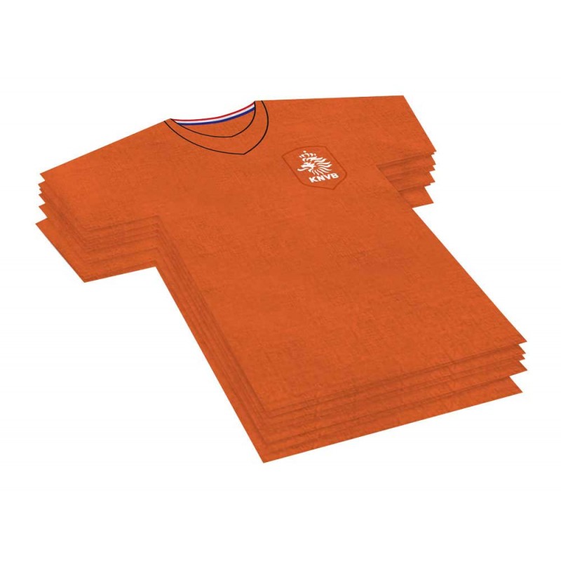 voordeel pistool energie Oranje voetbalshirt servetten - 20 stuks - Feesthuis