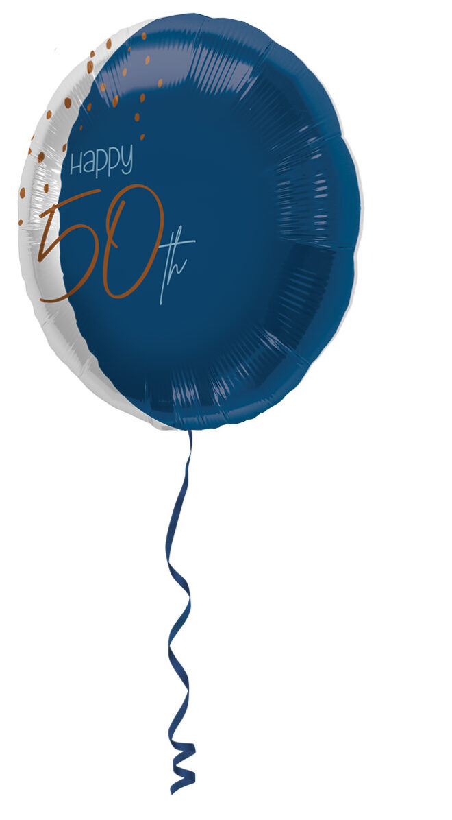 Elegant True Blue folieballon (45cm) - 50 jaar