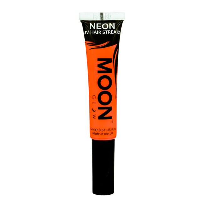 Neon UV hair streaks intense orange