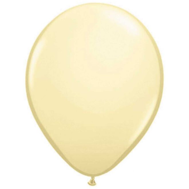 Tien ivoren latex ballonnen met een formaat van 30 centimeter (11 inch) groot.