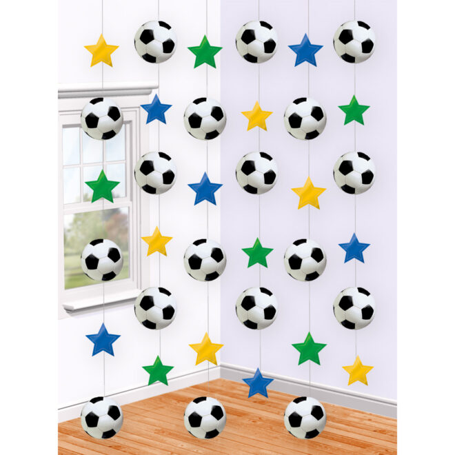 Voetbal hangdecoraties - 6 stuks
