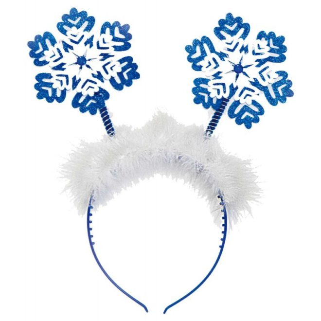 Diadeem met blauw-witte sneeuwvlokken