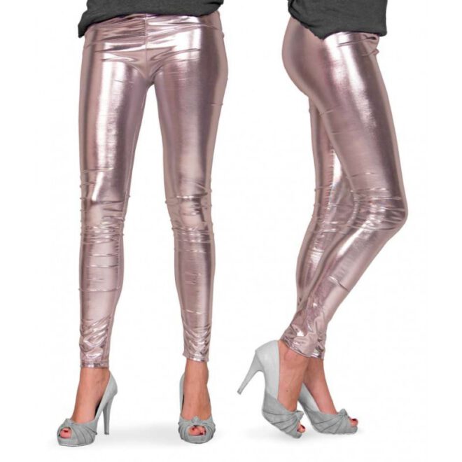 Metallic zilveren legging - maat small-medium