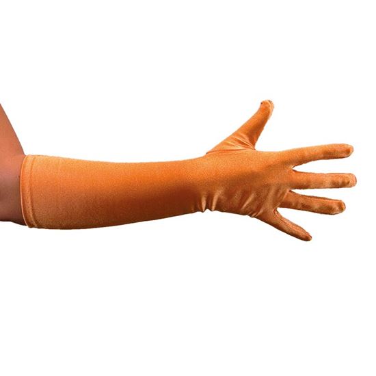 Lange Handschoenen Oranje Satijn