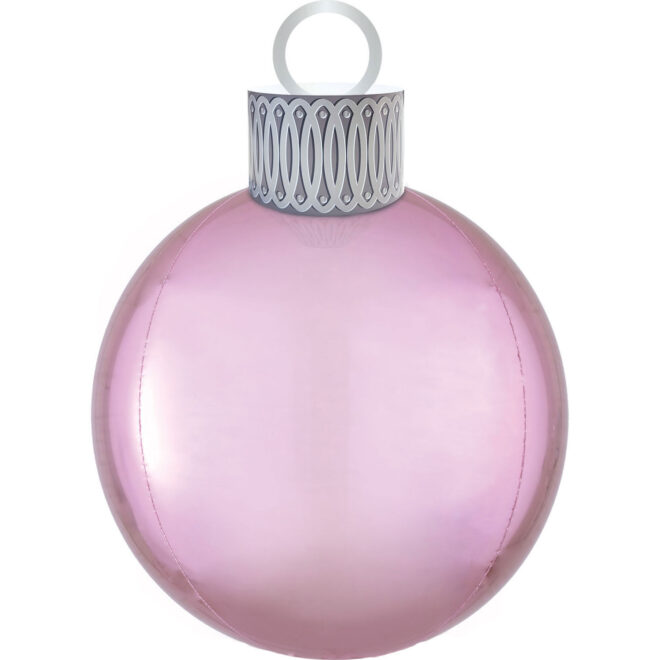 Kerstbal orbz ballon (38x40cm) - Licht roze