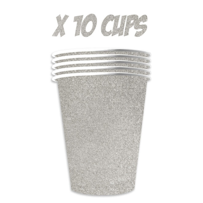 10 Amarican cups 53cl Glitter Zilver