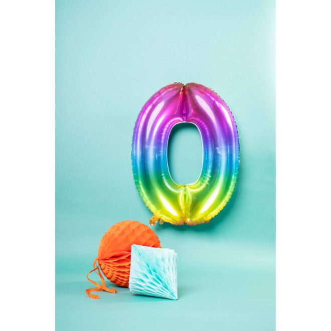 Folieballon Yummy Gummy Rainbow - Cijfer 0