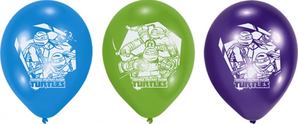Ninja Turtles ballonnen (22,8cm) - 6 stuks