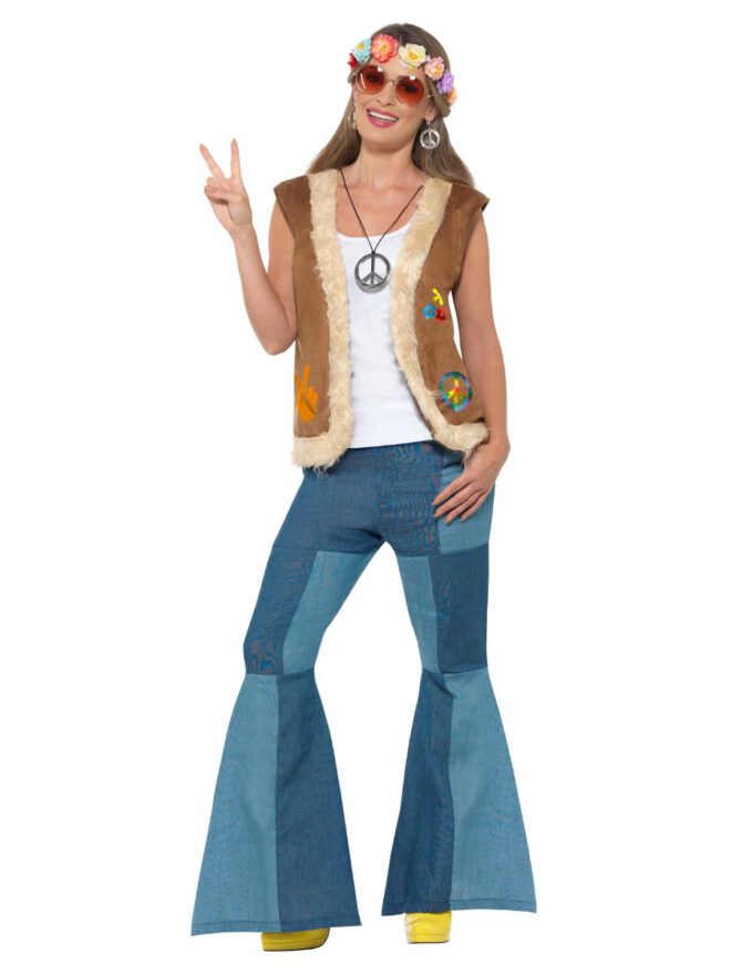 Hippie waistcoat unisex brown