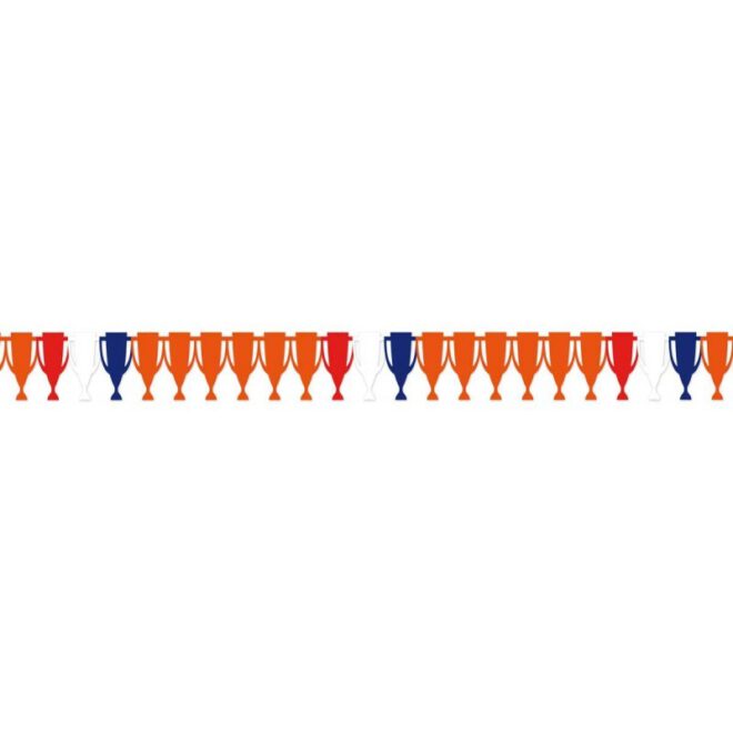 Slinger in de vorm van de worldcup in de kleuren oranje, rood, wit en blauw (6 meter)