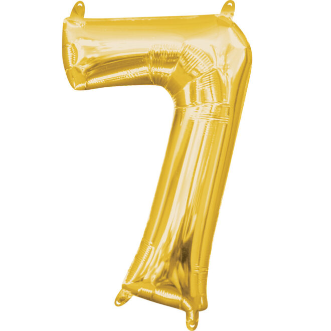 Mini folie ballon cijfer 7 (35cm) - goud