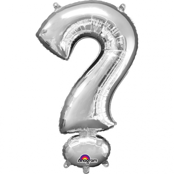 Mini folie ballon symbool ? (35cm) - zilver