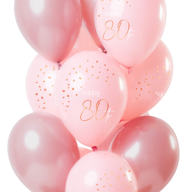 Elegant Lush Blush latex ballonnen - 80 jaar